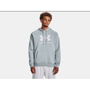 NEW Under Armour UA 1379758 Men's Rival Fleece Logo HD Hoodie Harbor Blue 2XL